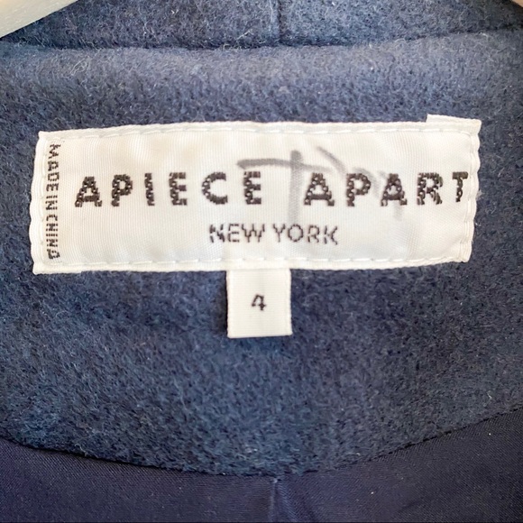 Apiece Apart Wool Trench Coat Navy - Picture 2 of 6